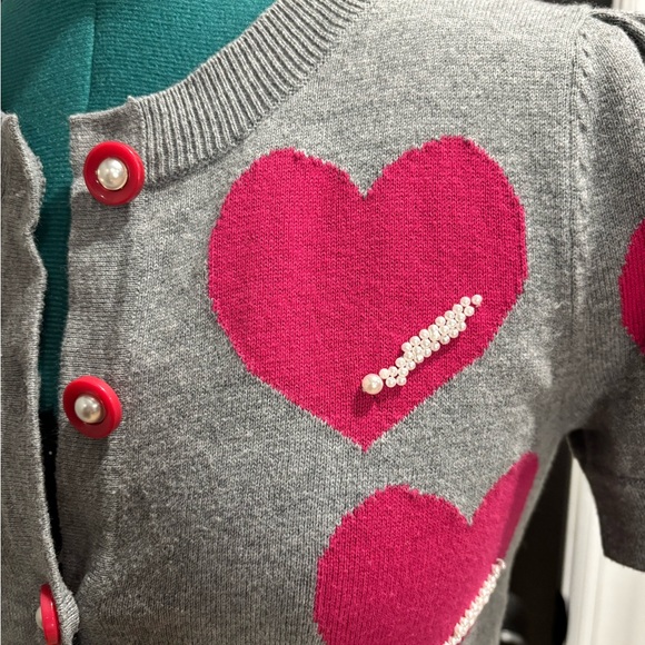 Forever21 Twist hearts and pearls cardigan - Picture 4 of 13